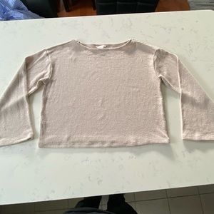 Beige Lightweight Boxy Long Sleeve Top